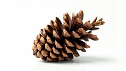 Isolated Pinecone on White Background with Resin, pine cone, forest floor