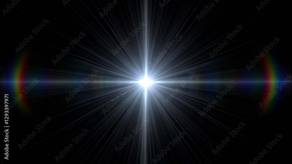 Wall mural lens flare light over a black background. easy to add overlay or screen filter over photos. easy to 