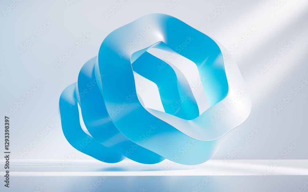 Fototapete abstract hexagonal geometry background, 3d rendering.