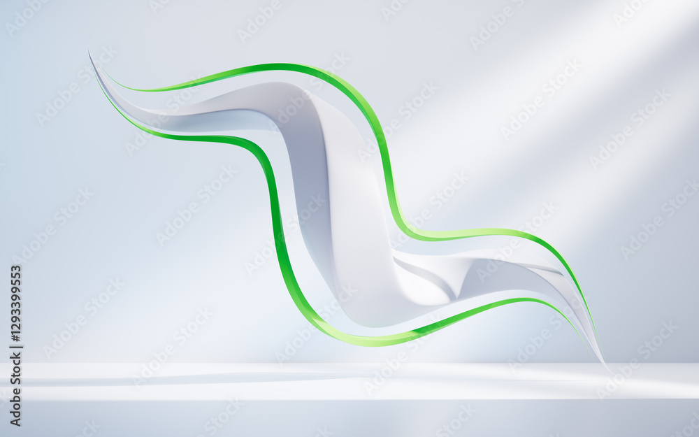 Poster abstract flowing curve lines background, 3d rendering.