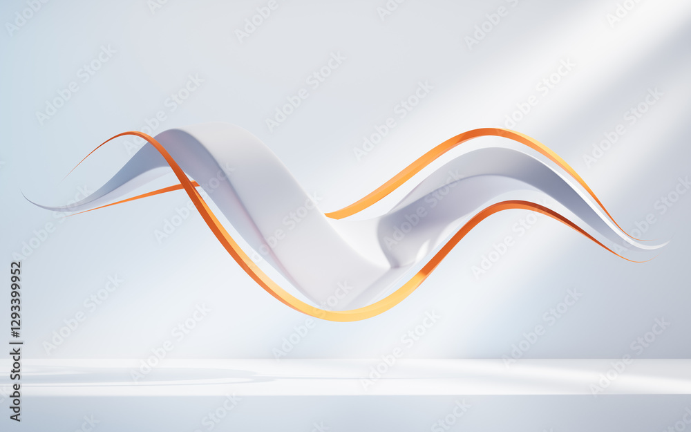 Poster abstract flowing curve lines background, 3d rendering.