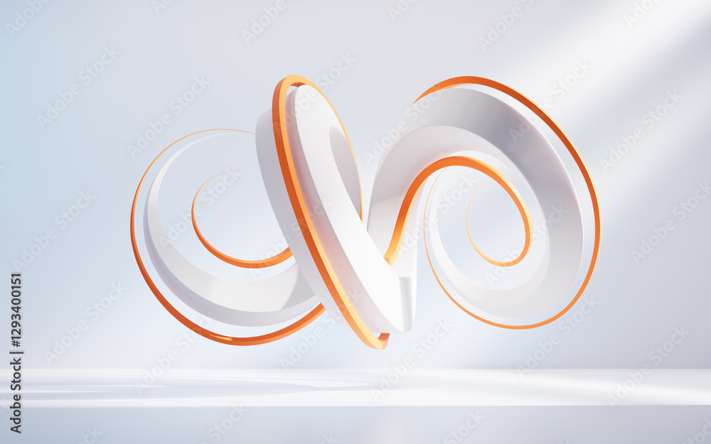 Poster Abstract flowing curve lines background, 3d rendering.