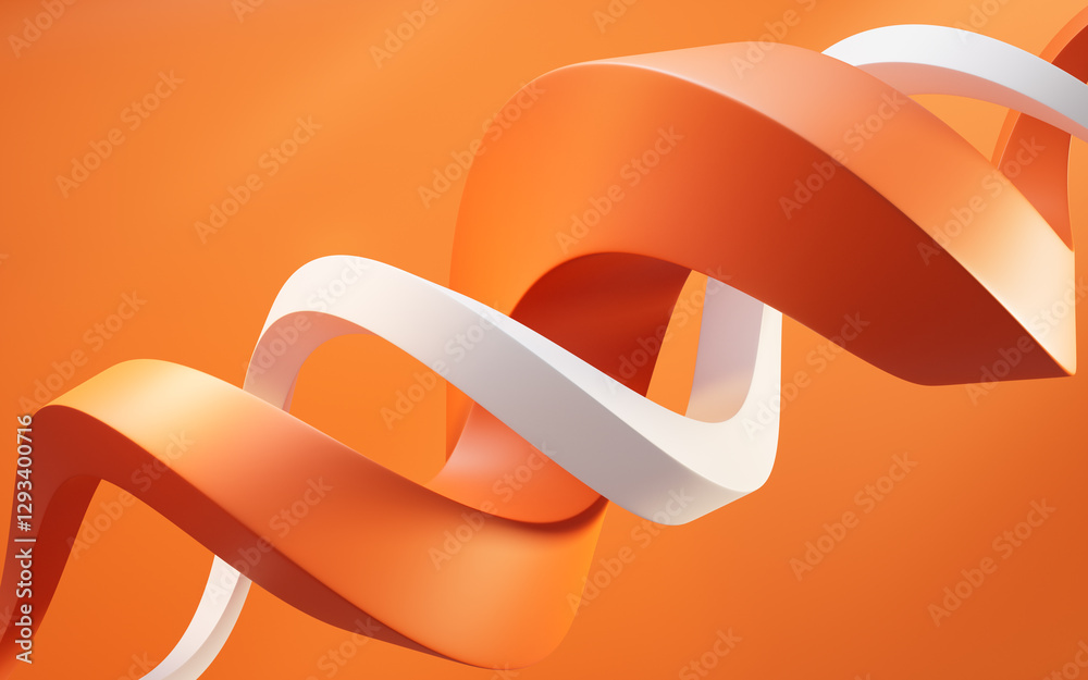 Poster Abstract flowing curve lines background, 3d rendering.