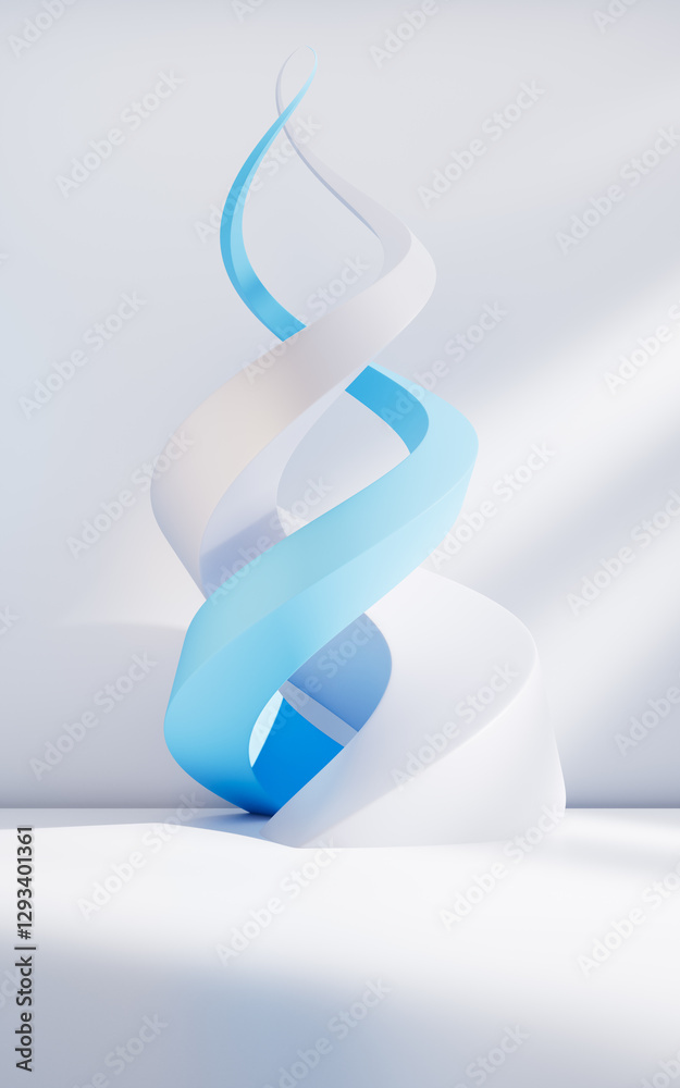 Poster Abstract flowing curve lines background, 3d rendering.