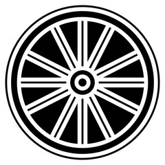 Fototapeta premium Wagon Wheel Vector Icon