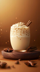 Creamy Eggnog Drink with Cinnamon and Star Anise Festive Holiday Treat