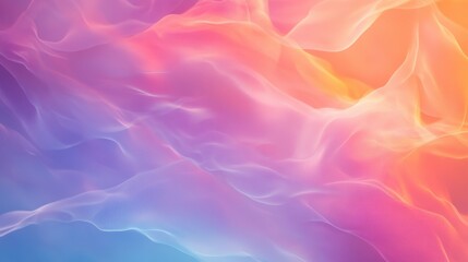 Obraz premium An ethereal abstract background with a mix of warm pastel tones and glowing cool colors, forming a seamless and modern gradient effect.