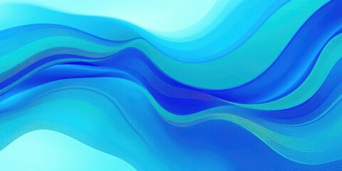 Fototapeta premium Wavy business line abstract design with varying shades of blue and green, wall art, artistic expression