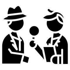 Suspect Interrogation Vector Icon