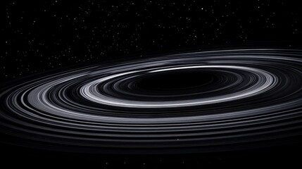 Obraz premium Realistic footage from the camera zooms in on the swirling rings and thin white lines around Saturn's ring system