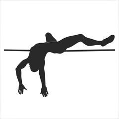 High Jump silhouette vector illustration