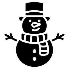 Snowman Scarf Vector Icon