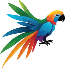 Parrot flying vector design, Colorful Parrot Illustration vector design