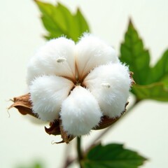 White cotton plant with small, puffy white insects, plant disease, fungal growth