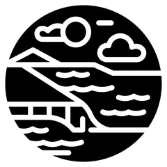 Riverbank Erosion Vector Icon