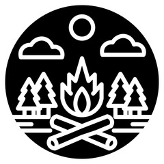 Fototapeta premium Tundra Fire Vector Icon