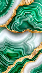 Abstract design of layered green and white agate slices.  Possible use wallpaper, background image