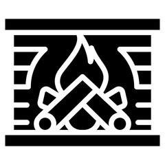 Cozy Fireplace Vector Icon