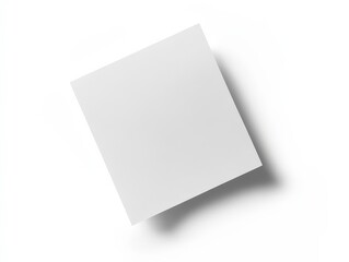 Blank White Square on White Background with Soft Shadow Effect