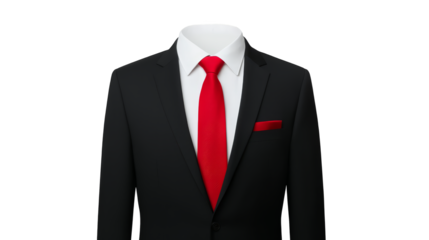 Sharp dressed man, red tie and white shirt with suit for formal business attire