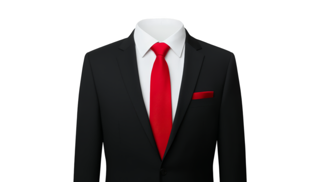Sharp dressed man, red tie and white shirt with suit for formal business attire