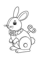 toy wind-up rabbit coloring 