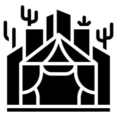Desert Cliff Shelter Vector Icon