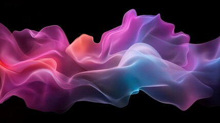 Obraz premium Abstract Colorful Waves of Light in Motion Against Black Background