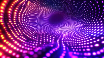 Obraz premium Abstract Purple and Pink Neon Light Tunnel