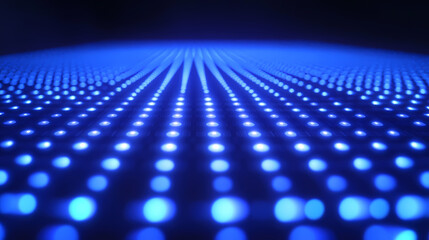 Obraz premium Blue glowing grid pattern on dark background