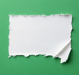 Torn White Paper on Green Background for Creative Design Projects