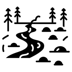 Serene Creek Vector Icon