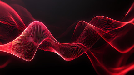 Abstract image of red flowing wave lines