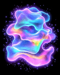 Abstract glowing iridescent shapes