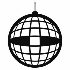 Black Disco ball Disco party concept Ball world concept Web idea icon on white background.