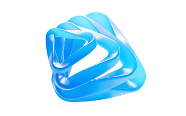 Abstract blue triangle geometry, 3d rendering.