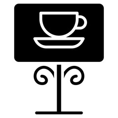Coffee Sign Holder Vector Icon