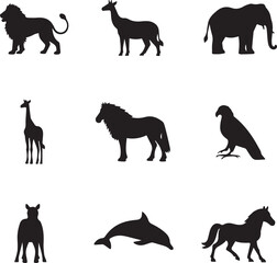 animals silhouettes vector file100%  fully Editable 