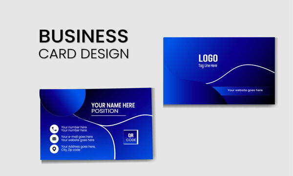 Modern exclusive business card Design Template 
Blue gradient new attractive shapes with Adobe illustrator