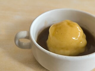 Cheesy Mashed Potatoes food in the mini bowl, favorite menu in the restuarant. Homemade menu very delicious