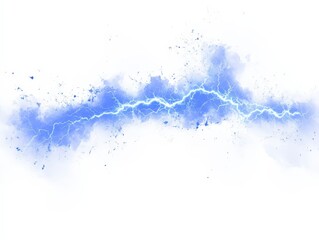 Obraz premium Electric Blue Lightning Bolt Over Watercolor Background Effect