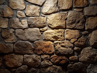 Fototapeta premium Textured Stone Wall Background with Natural Light Highlights