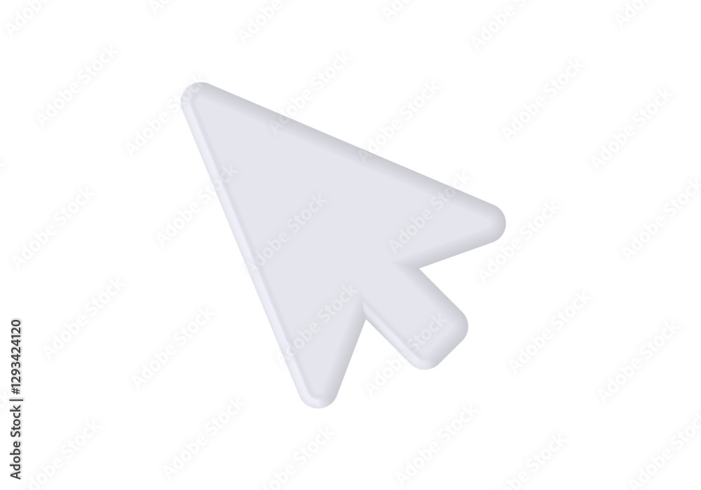 Poster a large computer cursor arrow shaped like an arrowhead, set against a plain surface.
