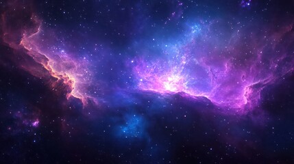 Obraz premium Cosmic Nebula Vibrant interstellar cloud; background stars; space exploration