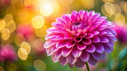 Obraz premium Vibrant Pink Flower Close-up Panoramic, Soft Focus Background, Blooming Blossom