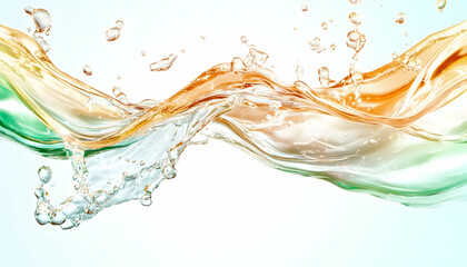 Abstract Liquid Splashing, Multi-Color, White Background, Visual Design
