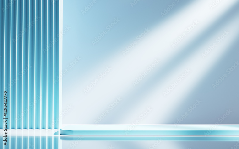 Poster empty building structure with creative geometries, 3d rendering.