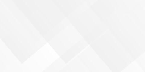 White and gray overlap triangle geometric technology pattern. minimal rectangle randomly arranged white lines transparent web square background layers. overlapping presentation design.