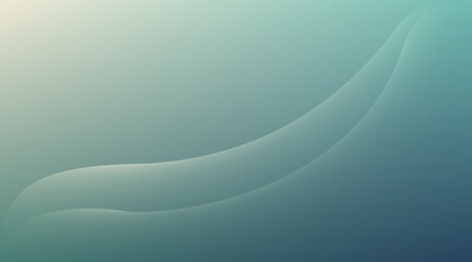 The background features a soft gradient transitioning from white to light and medium cyan. A thin, white curved line diagonally traverses the background. This design evokes a calm and relaxed feeling.