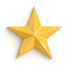 Obraz premium 3D Render of a Golden Five Pointed Star on White Background